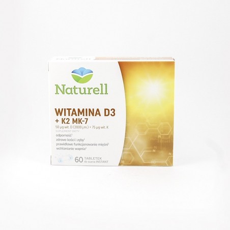  Naturell Witamina D3 + K2 MK-7, 60 tabletek do ssania 