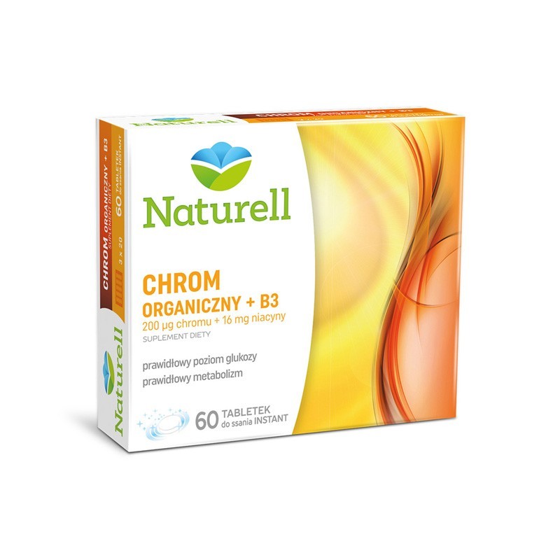 Naturell Chrom organiczny + B3, 60 tabletek 