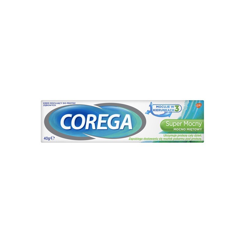 Corega Super Mocny mocno miętowy klej do protez 40 g 
