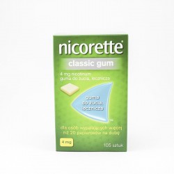 Nicorette Classic guma do żucia 4 mg, 105 sztuk