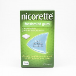 Nicorette Freshmint guma do żucia 2 mg, 105 sztuk