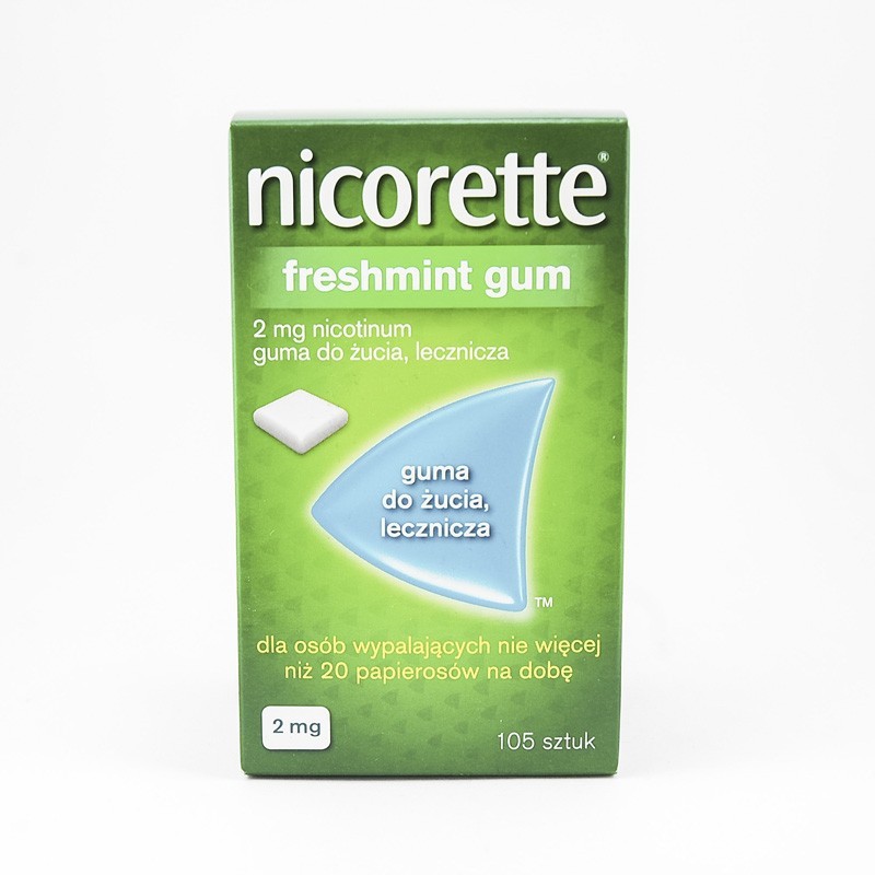 Nicorette Freshmint guma do żucia 2 mg, 105 sztuk 