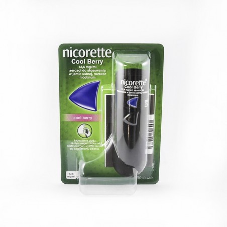 Nicorette Cool berry aerozol do stosowania w jamie ustnej 13,6 mg/ml, 150 dawek