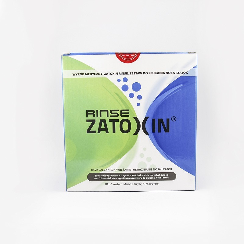 Zatoxin Rinse zestaw do płukania nosa i zatok, 12 saszetek + irygator 