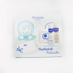 Mustela Niezbednik maluszka: żel do mycia 100 ml + olejek do masażu 100 ml + chusteczki 25 sztuk