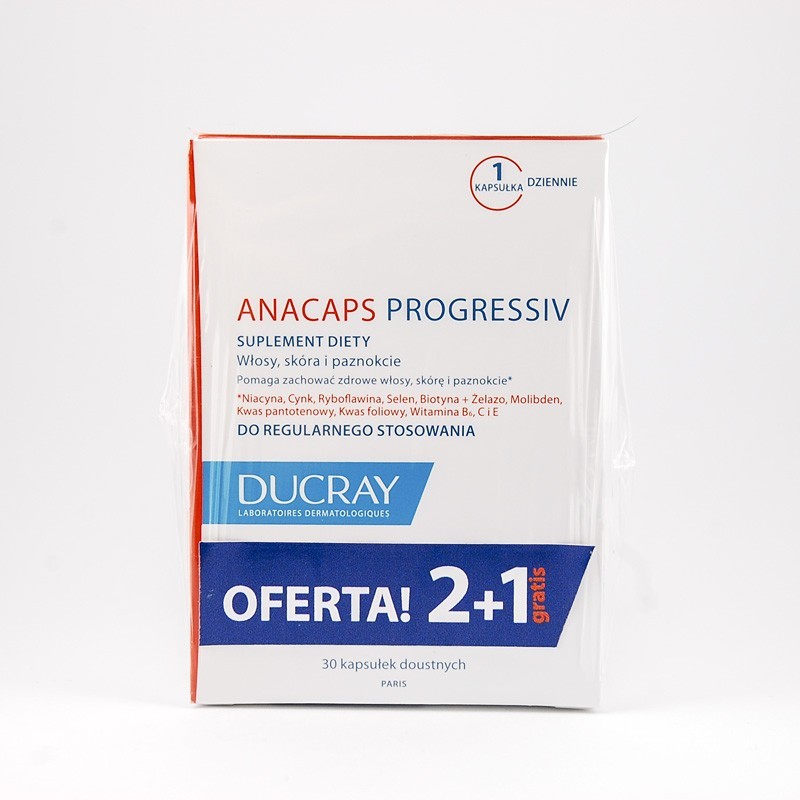 Ducray Anacaps Progresiv trójpak 3* 30 kapsułek 