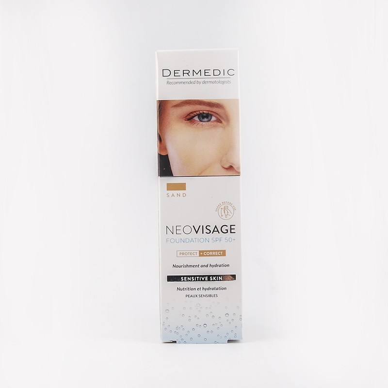 Dermedic Neovisage pielęgnujący fluid – krem nawilżający SPF 50+ SAND 