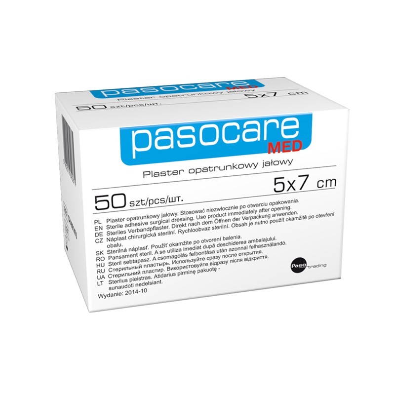 Plaster opatrunkowy jałowy PASO 5 cm x 7 cm, 1 sztuka 
