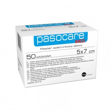 Plaster opatrunkowy jałowy PASO 5 cm x 7 cm, 1 sztuka