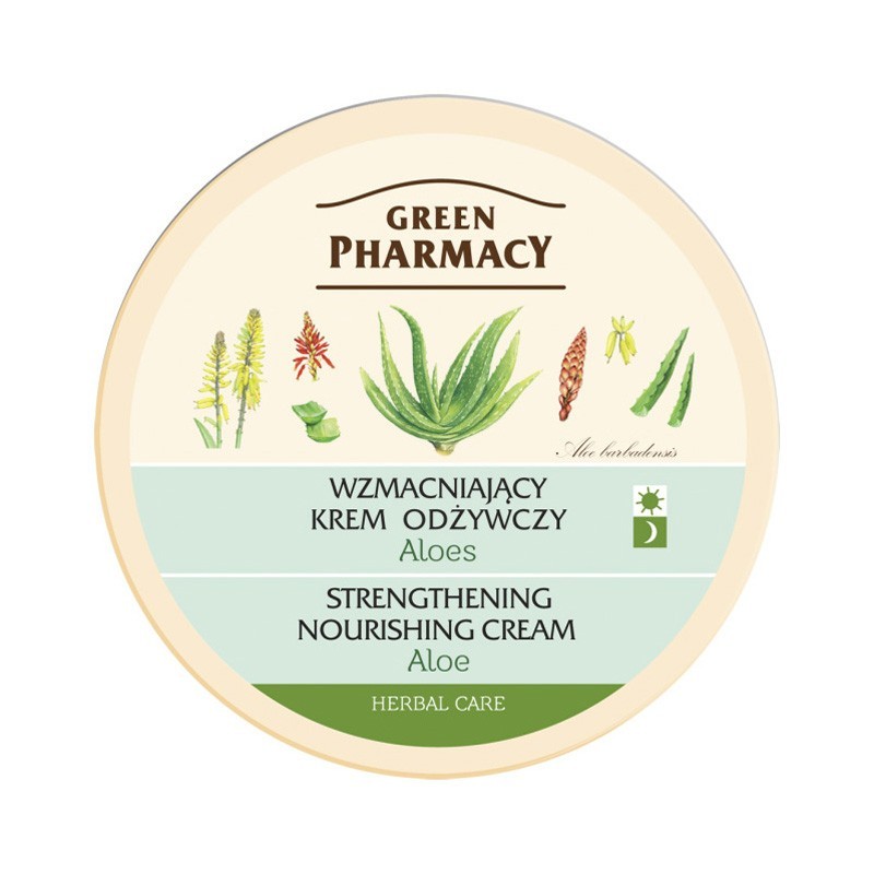 Green Pharmacy Krem do twarzy wzmacniający odżywczy - aloes, 150 ml 