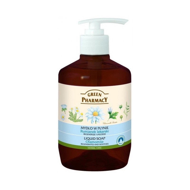 Green Pharmacy Mydło w płynie regenerujące i łagodzące - rumianek, 465 ml 