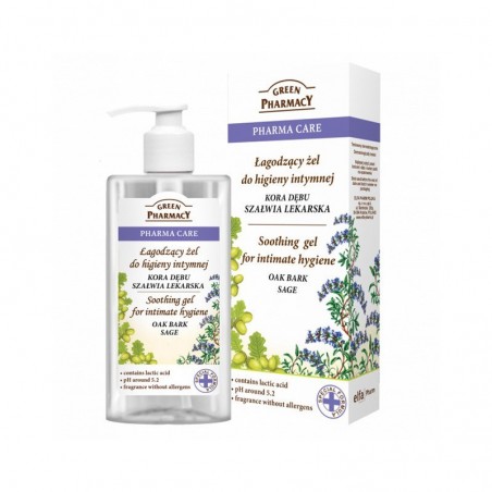  Green Pharmacy Pharma Care łagodzący żel do higieny intymnej kora dębu i szałwia lekarska, 300 ml 