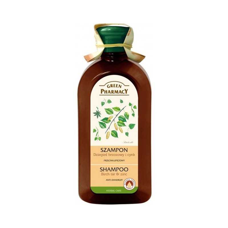Green Pharmacy Szampon do włosów przeciwłupieżowy - cynk + dziegieć brzozowy, 350 ml 