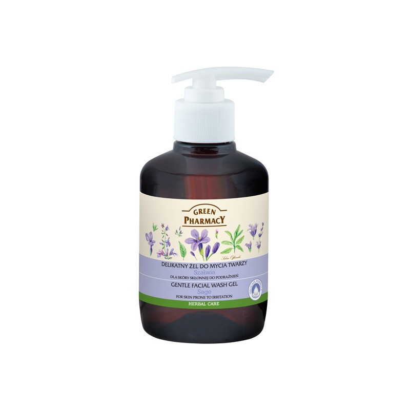 Green Pharmacy Żel do mycia twarzy dla skóry ze skłonnością do podrażnień - szałwia, 270 ml 