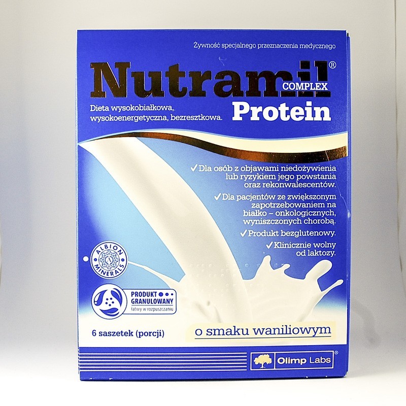 Olimp Nutramil complex protein o smaku waniliowym, 6 sasztek 