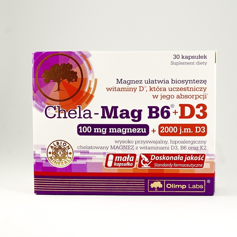 Olimp Chela-Mag B6+D3, 30 kapsułek 