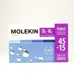 Molekin D3 + K2, 30 tabletek + 15 tabletek gratis