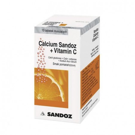  Calcium-Sandoz + Vitamina C, 10 tabletek 