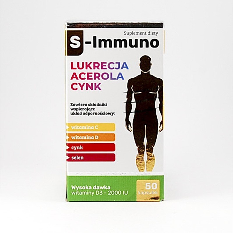 S-Imuno lukrecja acerola cynk, 50 kapsułek 