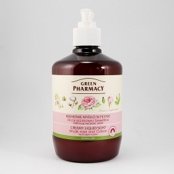 Green Pharmacy Kremowe mydło w płynie - róża piżmowa i bawełna, 460 ml