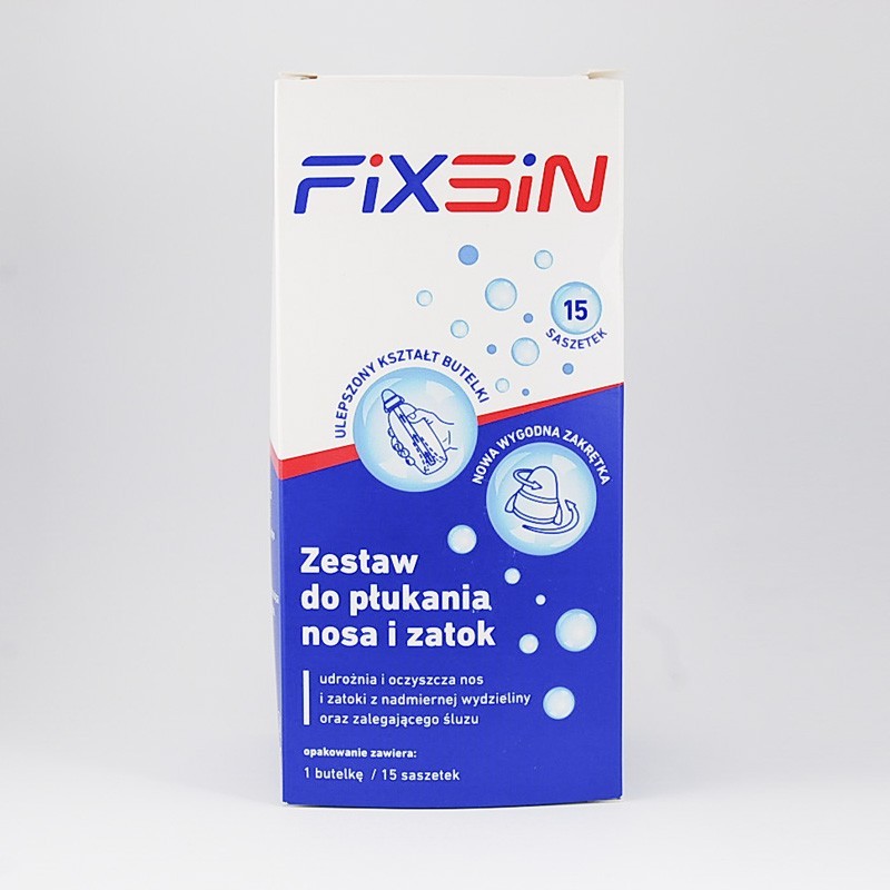 Fixsin zestaw podstawowy do płukania nosa/zatok z ektoiną, 1 zestaw 