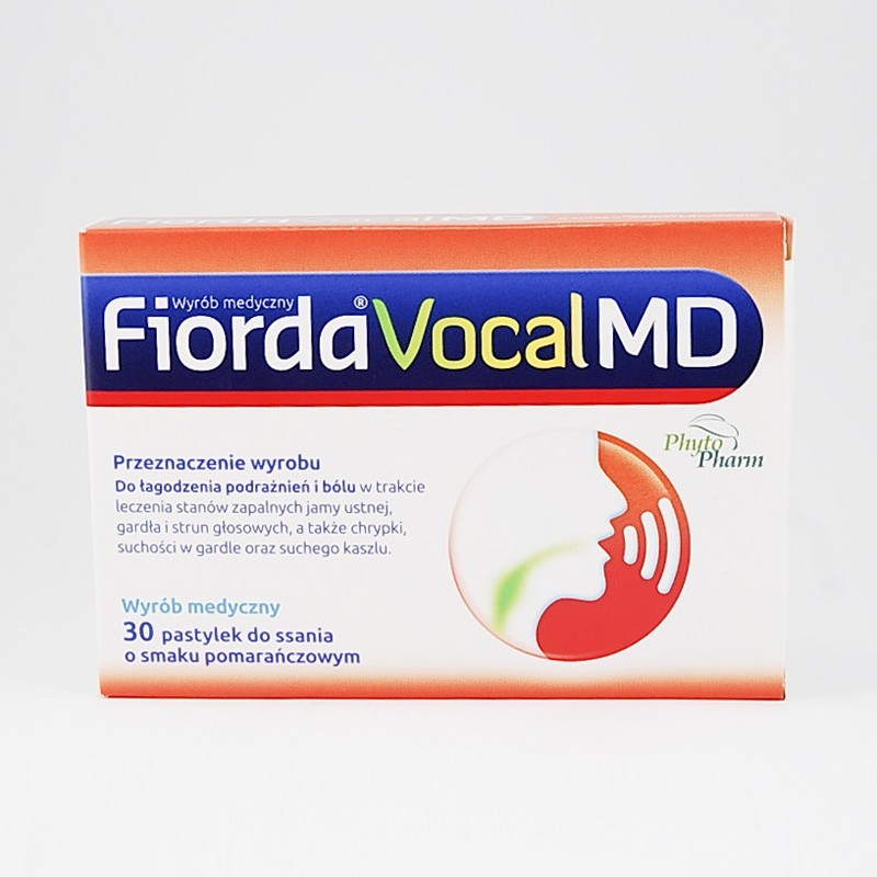 Fiorda Vocal MD o smaku pomarańczowym 30 pastylek 
