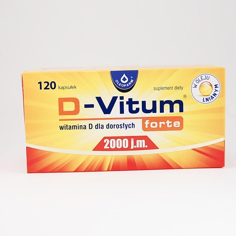D-vitum Forte 2000 jm, 120 kapsułek 