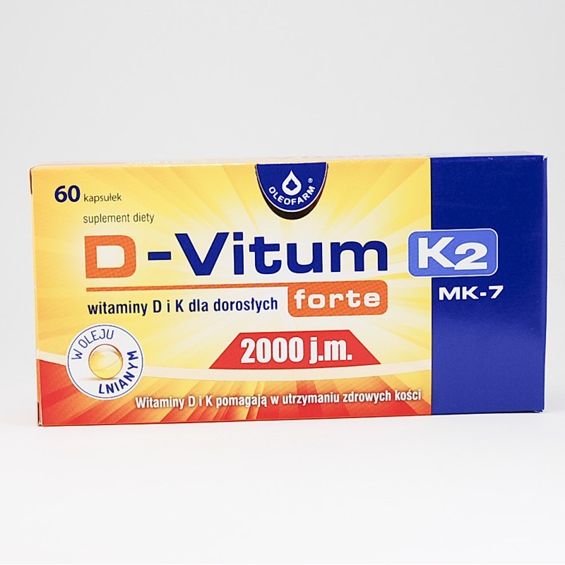 D-vitum K2 Forte 2000 jm, 60 kapsułek 