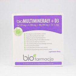 Bio Minerały + D3, 28 saszetek