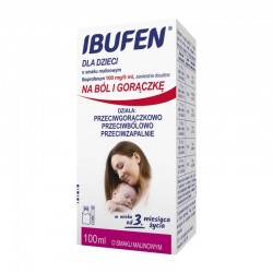 Ibufen dla dzieci o smaku malinowym 100 mg/5 ml, 100 ml