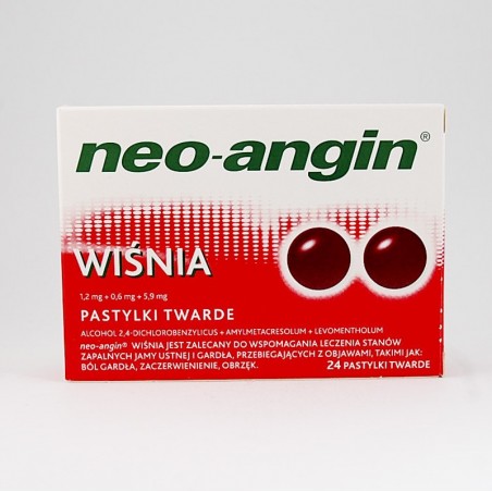  Neo-Angin o smaku wiśniowym 24 pastylki 