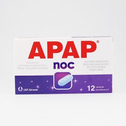 Apap Noc 500 mg + 25 mg, 12 tabletek