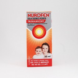 Nurofen dla dzieci forte o smaku truskawkowym, 50 ml