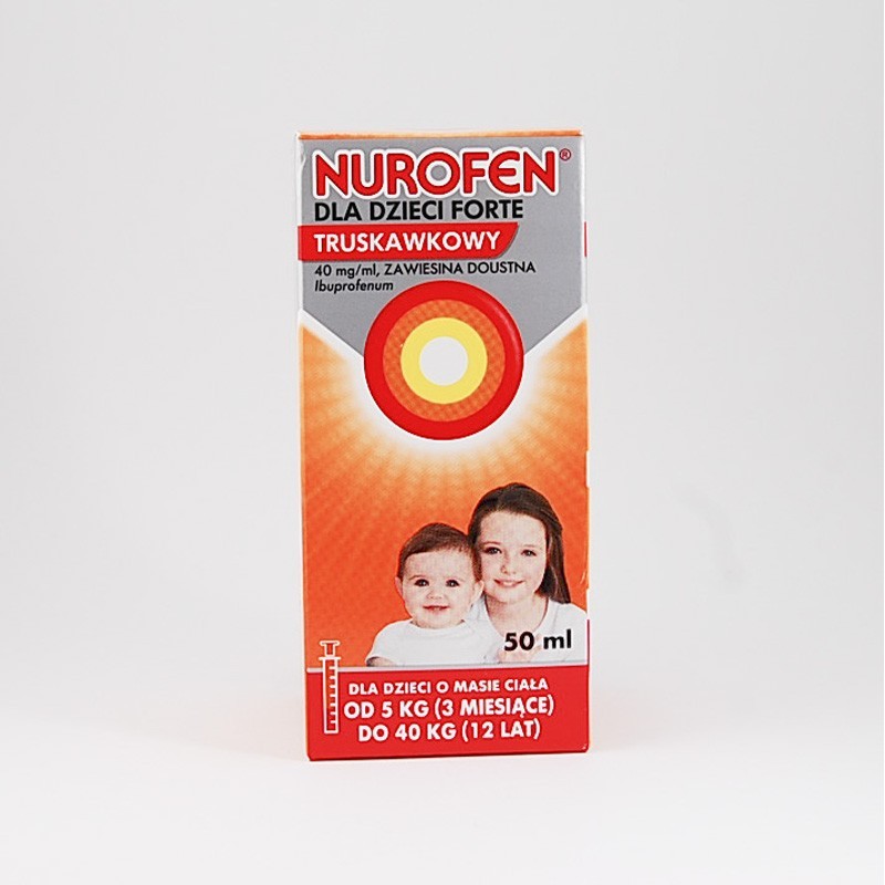Nurofen dla dzieci forte o smaku truskawkowym, 50 ml 