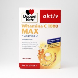 Doppelherz aktiv Witamina C 1000 max + witamina D, 30 tabletek