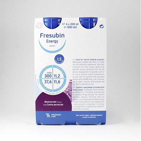 Fresubin Energy Drink o smaku czarnej porzeczki, 4 butelki po 200 ml 