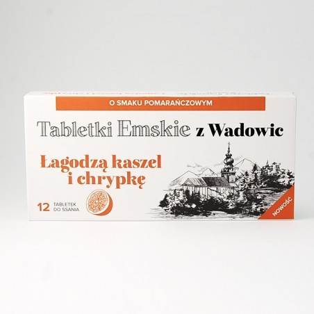  Tabletki Emskie z Wadowic o smaku pomarańcowym, 12 tabletek 