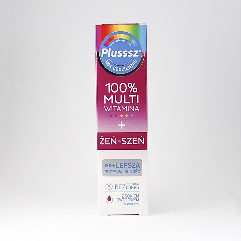 Plusssz 100% multiwitamina + żeń-szeń, 20 tabletek musujących 