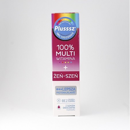 Plusssz 100% multiwitamina + żeń-szeń, 20 tabletek musujących