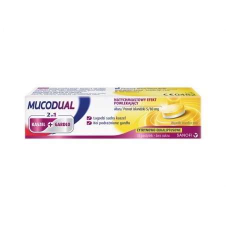  Mucodual 2w1, 18 pastylek do ssania 