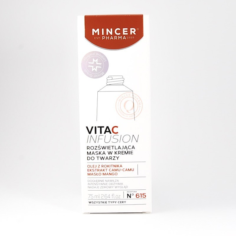 Mincer Pharma Vita C Infusion rozświetlająca maska w kremie do twarzy, 75 ml 