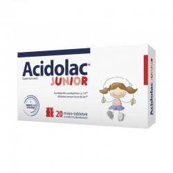 Acidolac Junior o smaku truskawkowym 20 misio-tabletek
