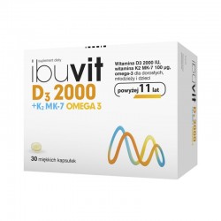Ibuvit D3 2000 + K2 MK-7 Omega 3, 30 kapsułek