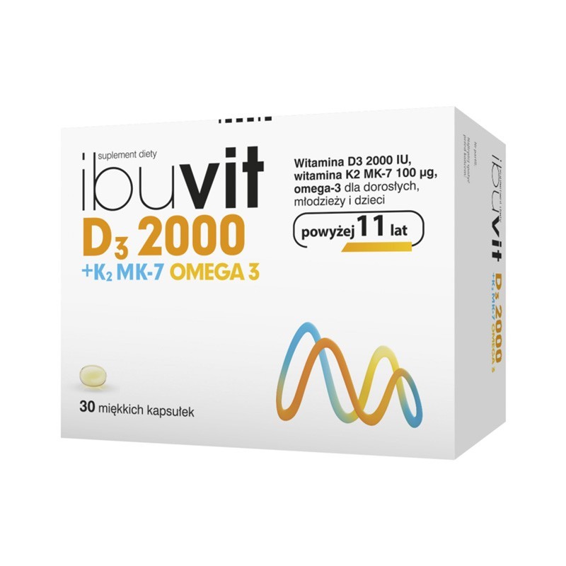 Ibuvit D3 2000 + K2 MK-7 Omega 3, 30 kapsułek 