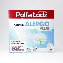 Calcium Alergo Plus o smaku pomarańczowym 16 tabletek