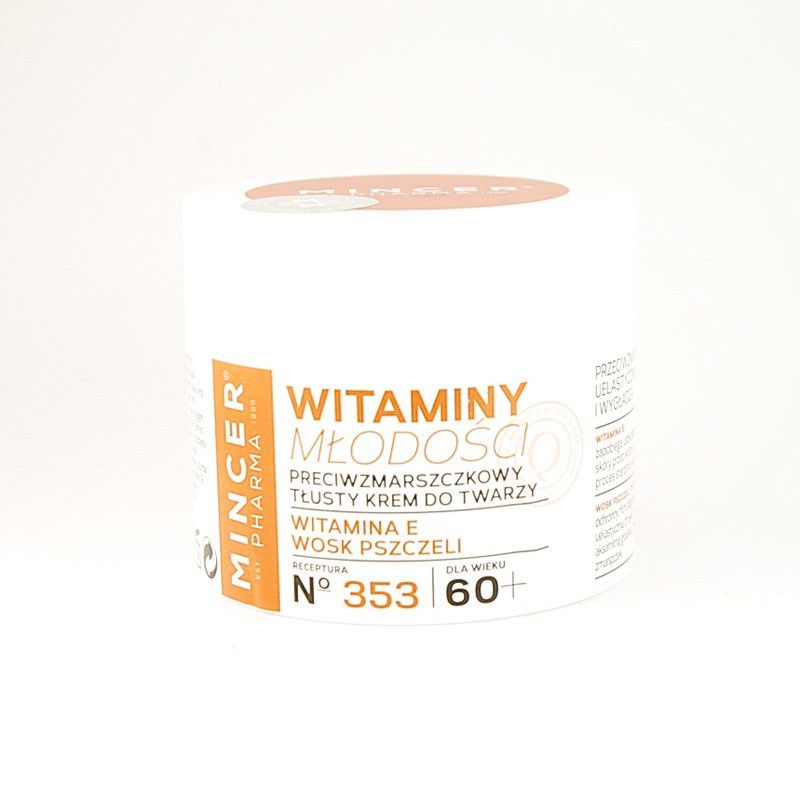 Mincer Pharma Witaminy młodości krem przeciwzmarszczkowy tłusty do twarzy, 50 ml 