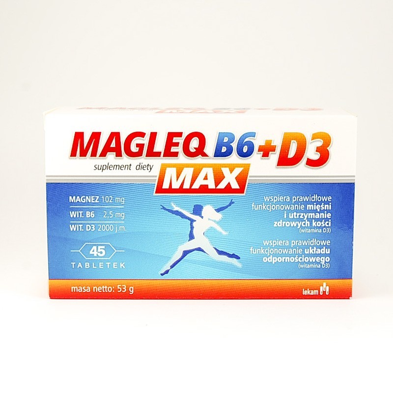 Magleq B6 Max + D3 45 tabletek 