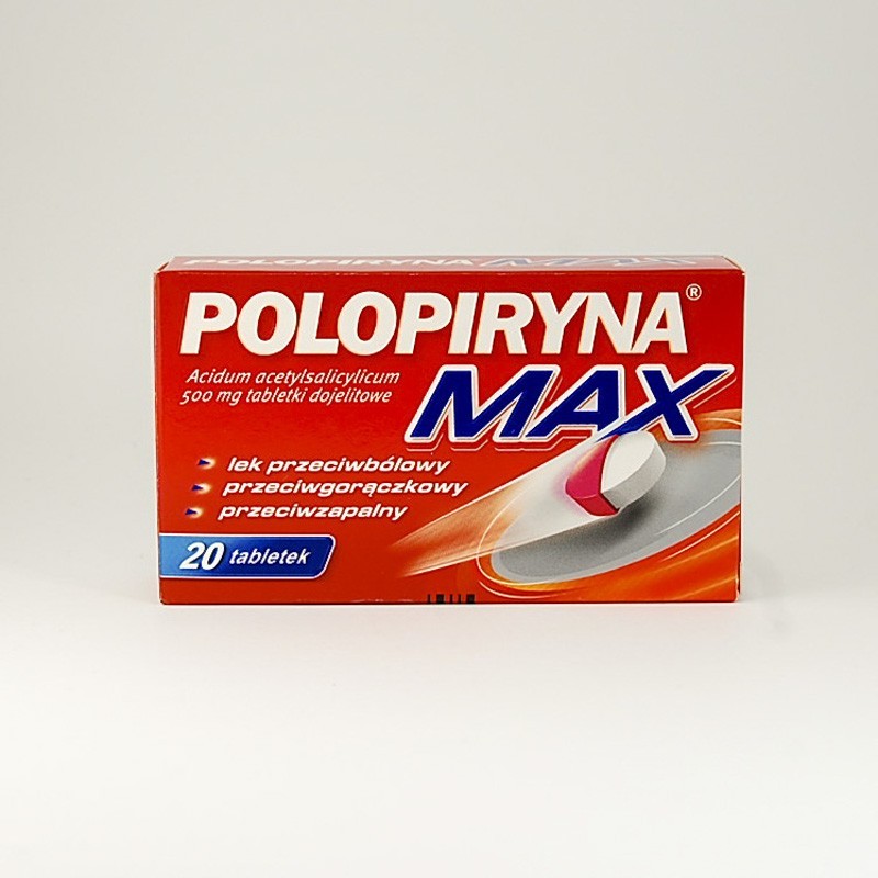 Polopiryna Max 500 mg, 20 tabletek dojelitowych 