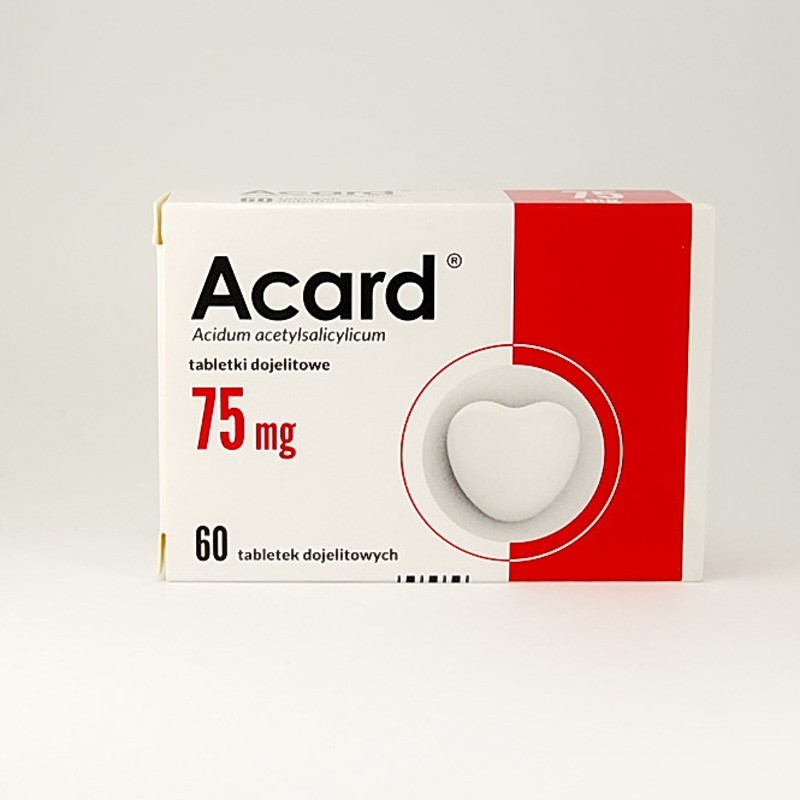 Acard 75 mg, 60 tabletek dojelitowych 