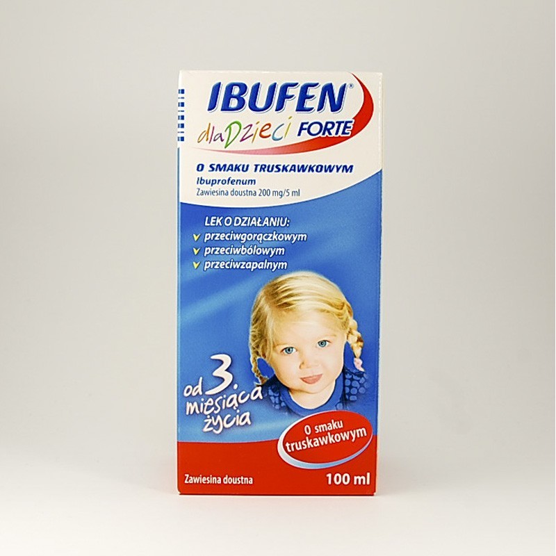 Ibufen dla dzieci forte o smaku truskawkowym zawiesina doustna 200 mg/5 ml, 100 ml 